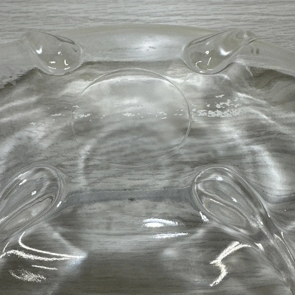 ANCHOR HOCKING Swedish Modern Low Bowl Clear Oval Depression Glass 9x5